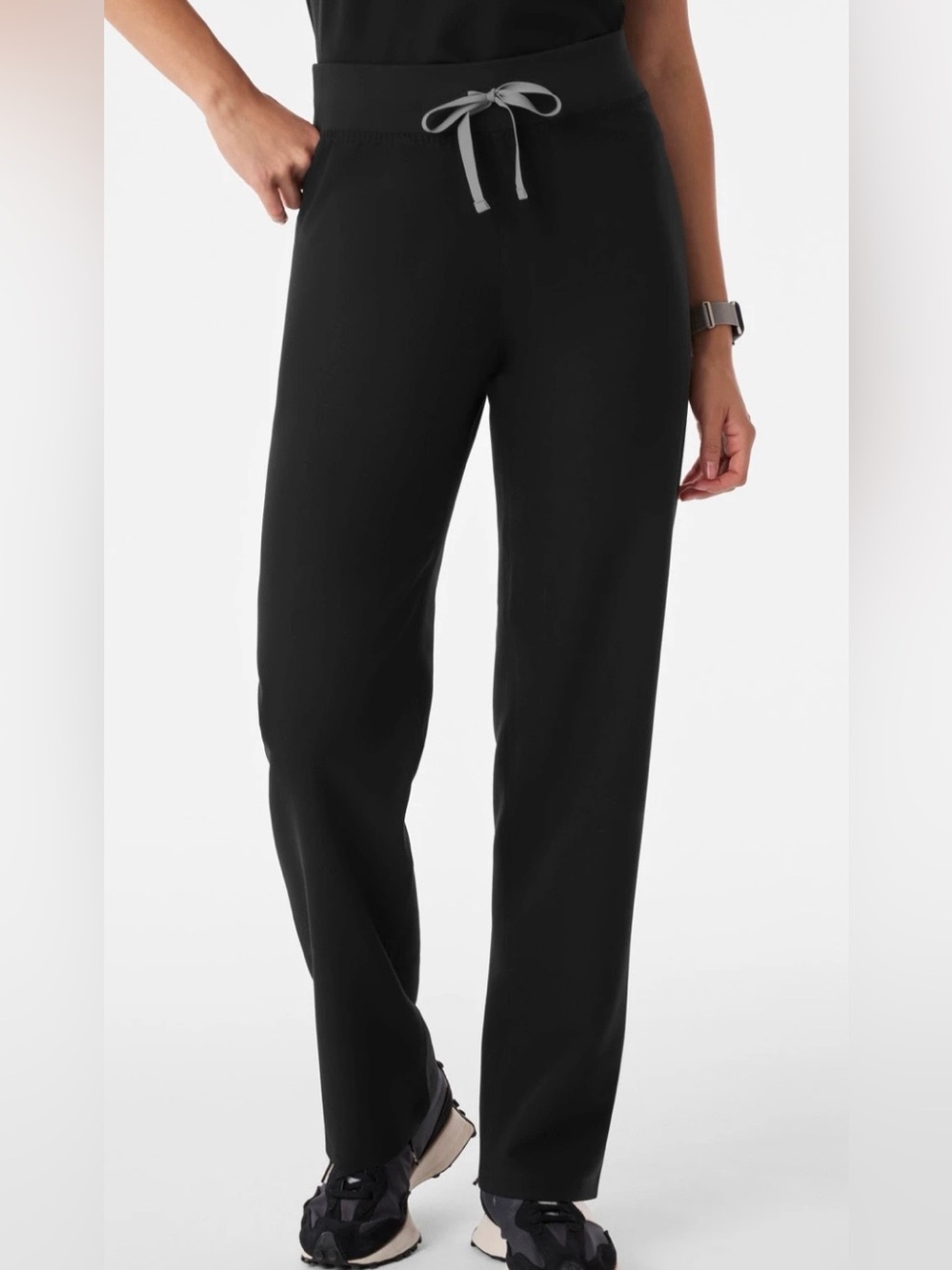 NWT Figs Black Straight-Leg Pull-On Pants